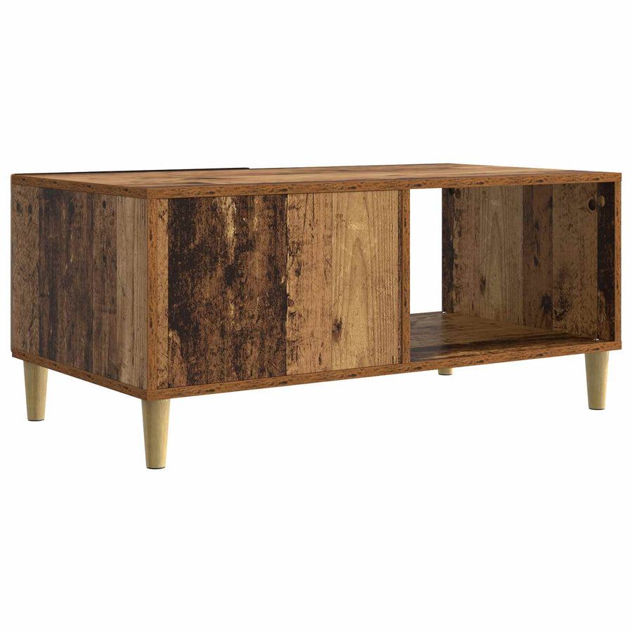 Salontafel Oud hout 90 x 50 x 40 cm Bewerkt hout