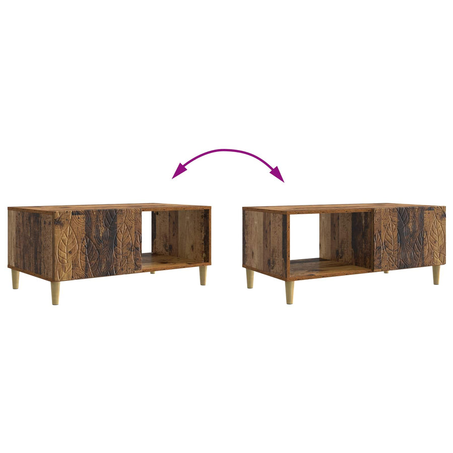 Salontafel Oud hout 90 x 50 x 40 cm Bewerkt hout