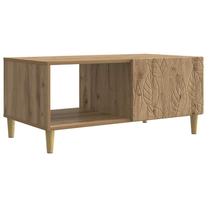 Salontafel Artisanaal eiken 90 x 50 x 40 cm Bewerkt hout