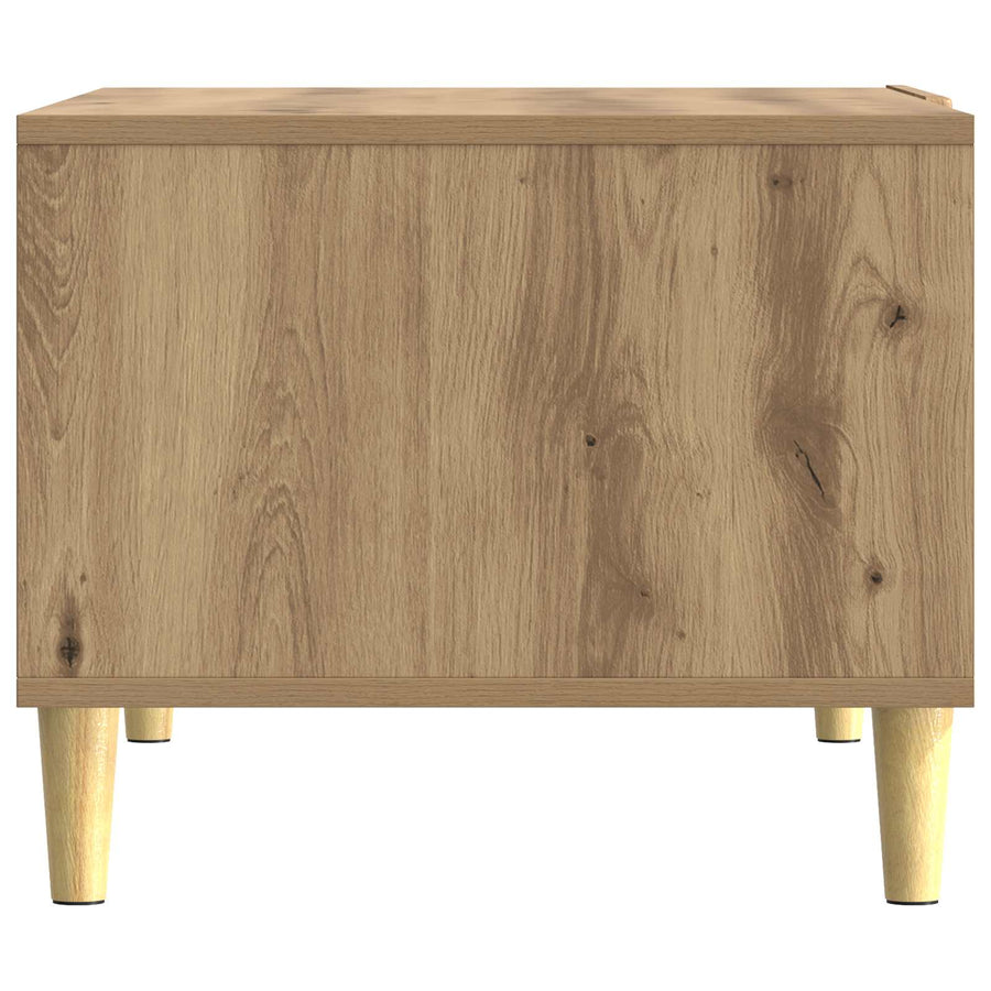 Salontafel Artisanaal eiken 90 x 50 x 40 cm Bewerkt hout