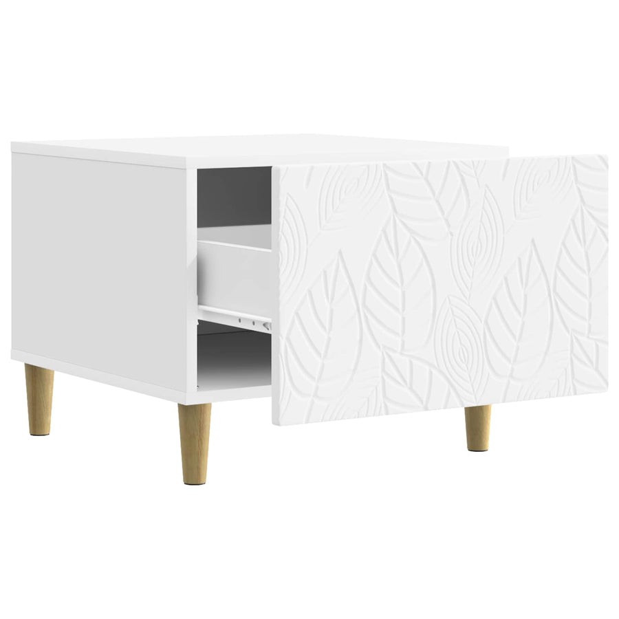 Salontafel Wit 50 x 49 x 40 cm Bewerkt hout