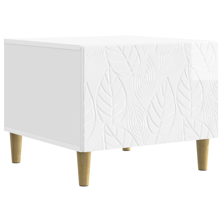 Salontafel Hoogglans Wit 50 x 49 x 40 cm Bewerkt hout