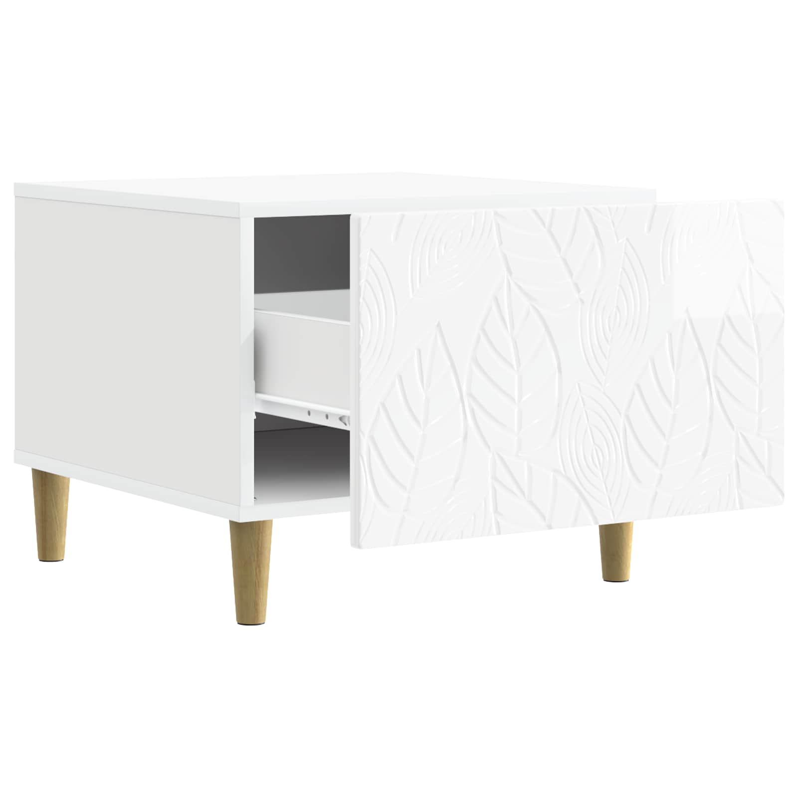 Salontafel Hoogglans Wit 50 x 49 x 40 cm Bewerkt hout