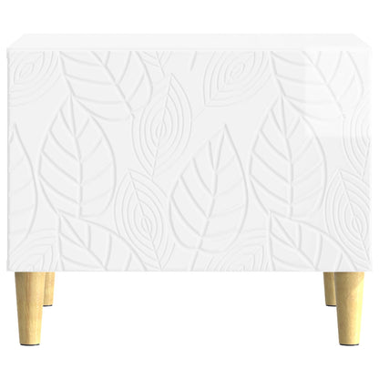 Salontafel Hoogglans Wit 50 x 49 x 40 cm Bewerkt hout