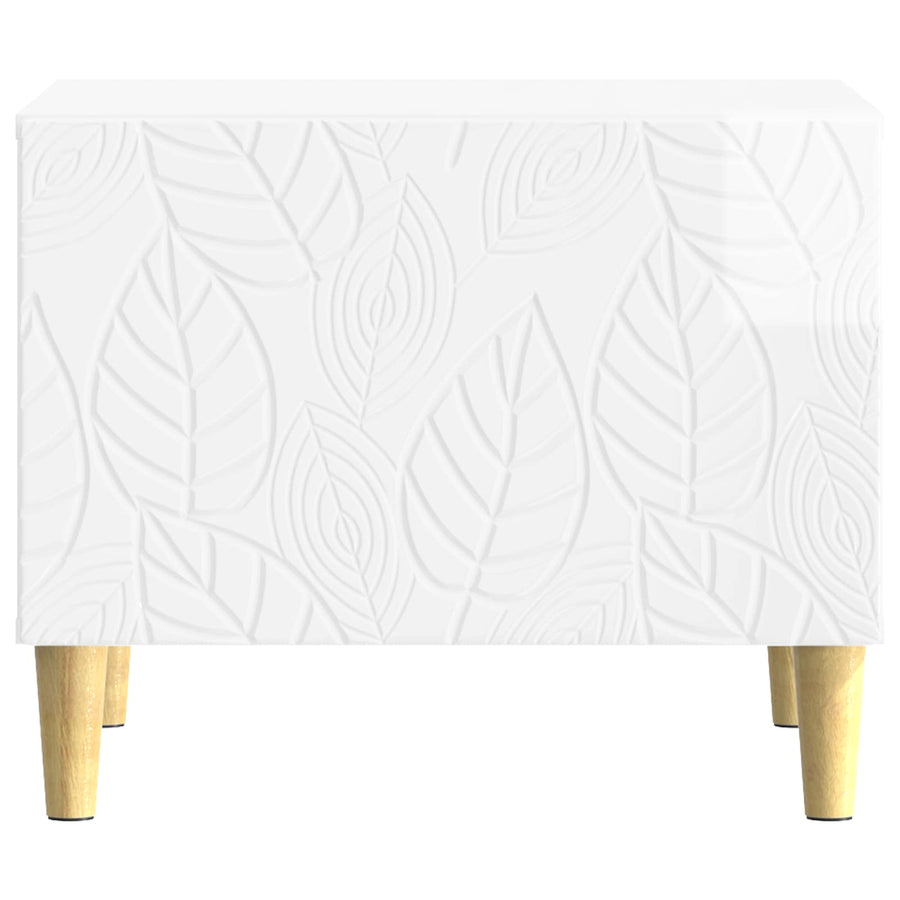 Salontafel Hoogglans Wit 50 x 49 x 40 cm Bewerkt hout