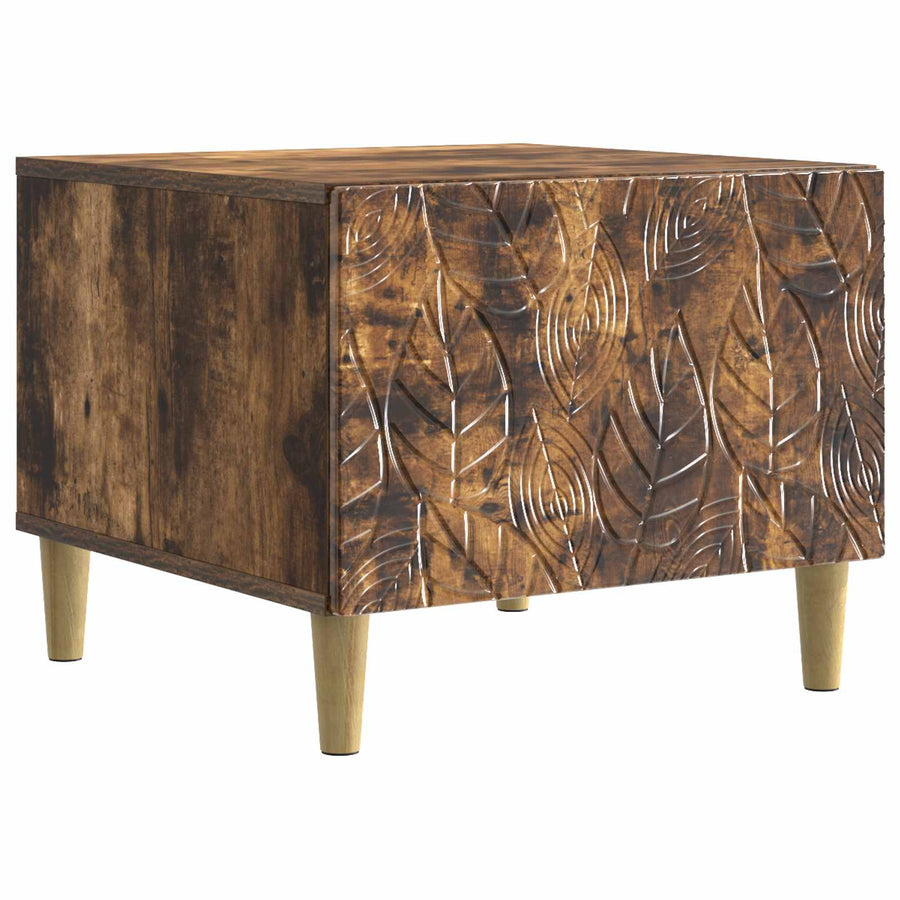 Salontafel Gerookt eiken 50 x 49 x 40 cm Bewerkt hout