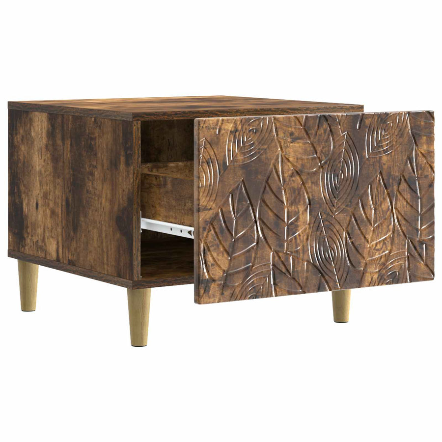 Salontafel Gerookt eiken 50 x 49 x 40 cm Bewerkt hout