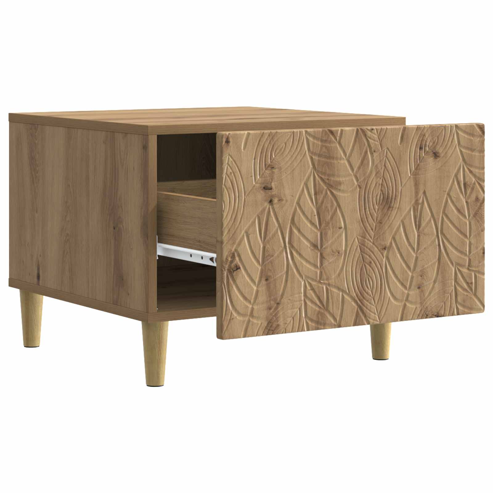 Salontafel Artisanaal eiken 50 x 49 x 40 cm Bewerkt hout