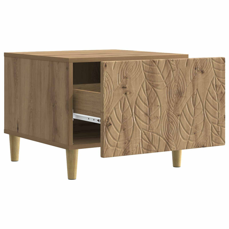 Salontafel Artisanaal eiken 50 x 49 x 40 cm Bewerkt hout