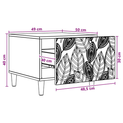Salontafel Artisanaal eiken 50 x 49 x 40 cm Bewerkt hout
