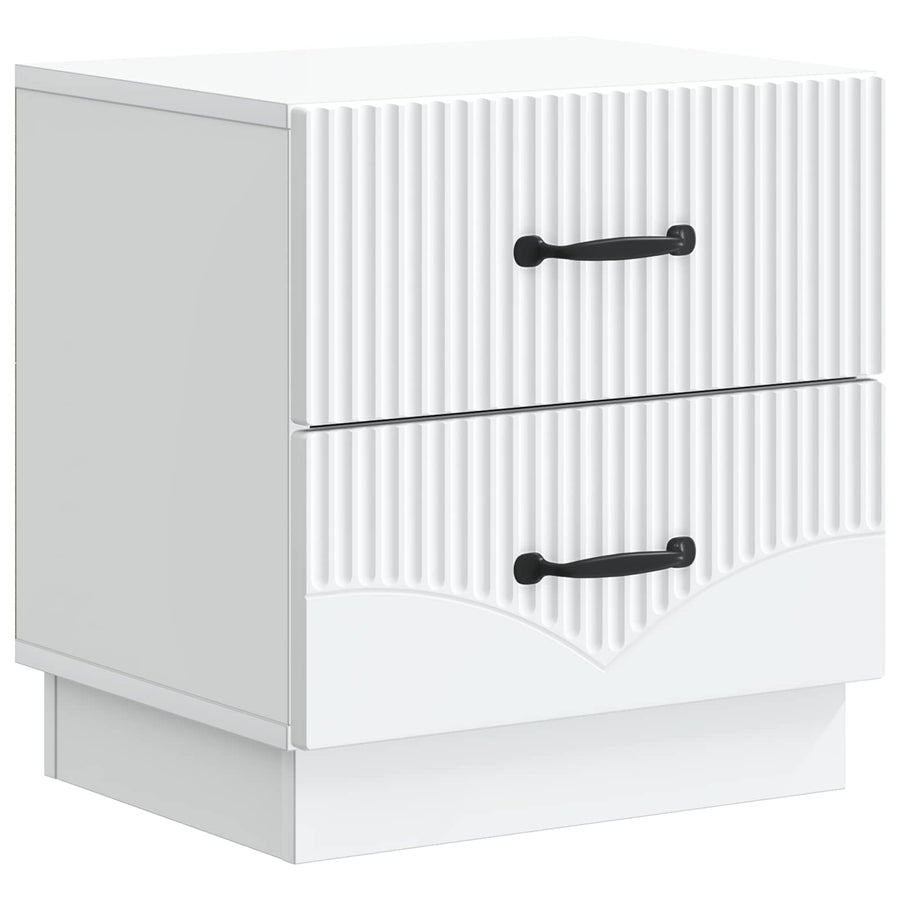 Nachtkastje met lade Wit 43 x 34,5 x 44,5 cm Bewerkt hout