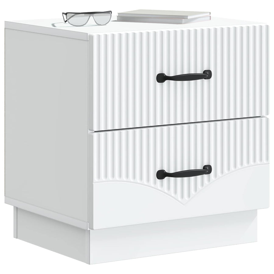 Nachtkastje met lade Wit 43 x 34,5 x 44,5 cm Bewerkt hout