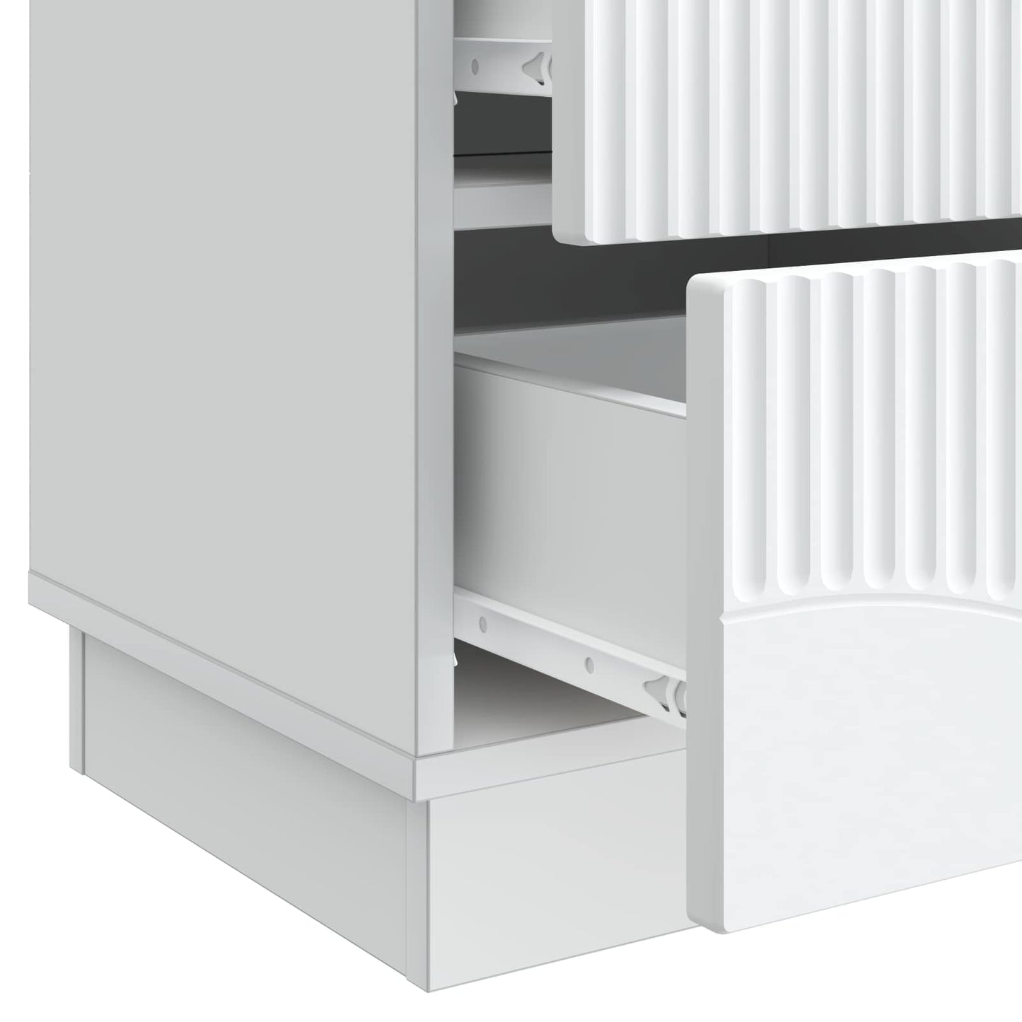 Nachtkastje met lade 2 pcs Wit 43 x 34,5 x 44,5 cm Bewerkt hout