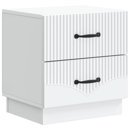 Nachtkastje met lade 2 pcs Wit 43 x 34,5 x 44,5 cm Bewerkt hout