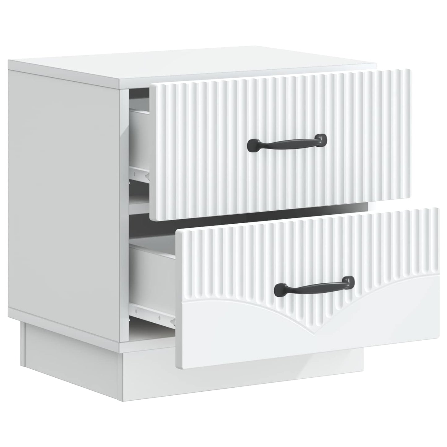 Nachtkastje met lade 2 pcs Wit 43 x 34,5 x 44,5 cm Bewerkt hout