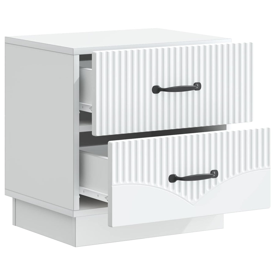 Nachtkastje met lade 2 pcs Wit 43 x 34,5 x 44,5 cm Bewerkt hout