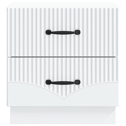 Nachtkastje met lade 2 pcs Wit 43 x 34,5 x 44,5 cm Bewerkt hout