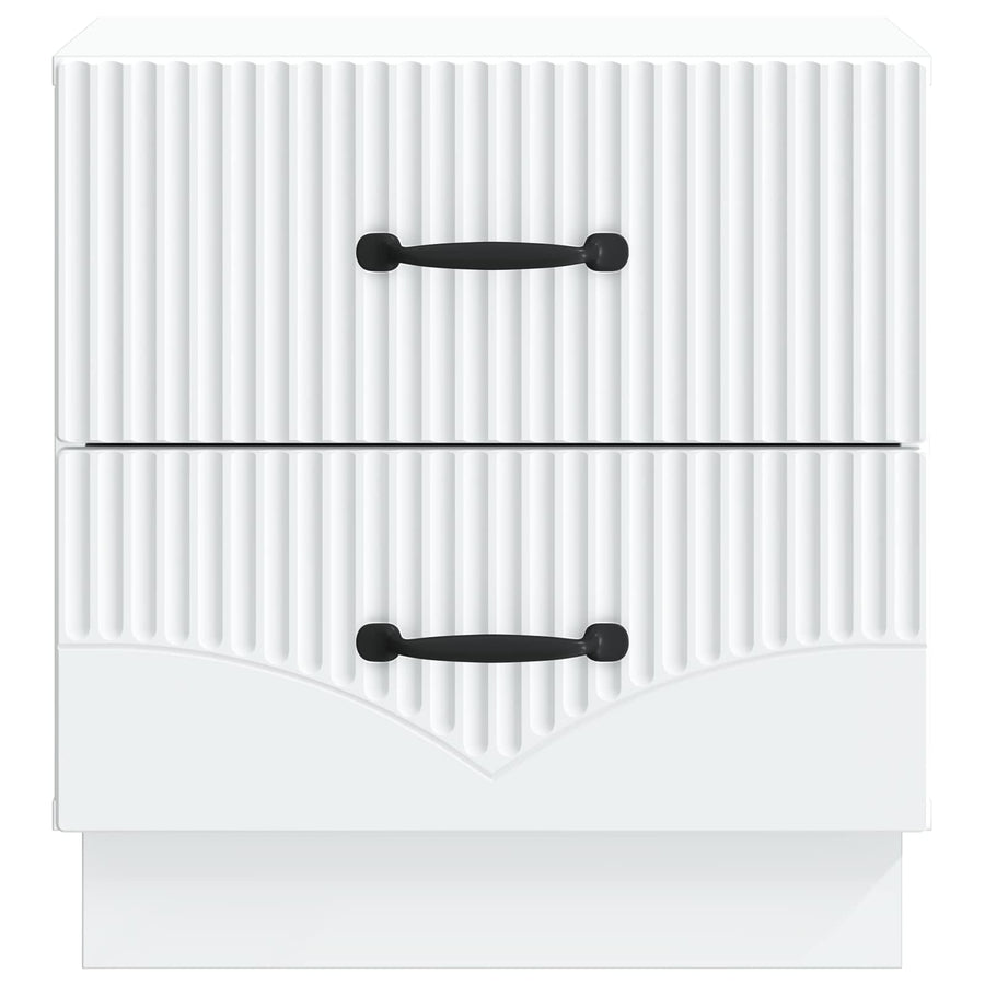 Nachtkastje met lade 2 pcs Wit 43 x 34,5 x 44,5 cm Bewerkt hout