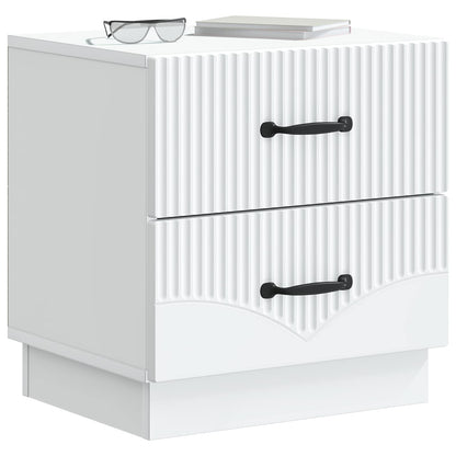 Nachtkastje met lade 2 pcs Wit 43 x 34,5 x 44,5 cm Bewerkt hout