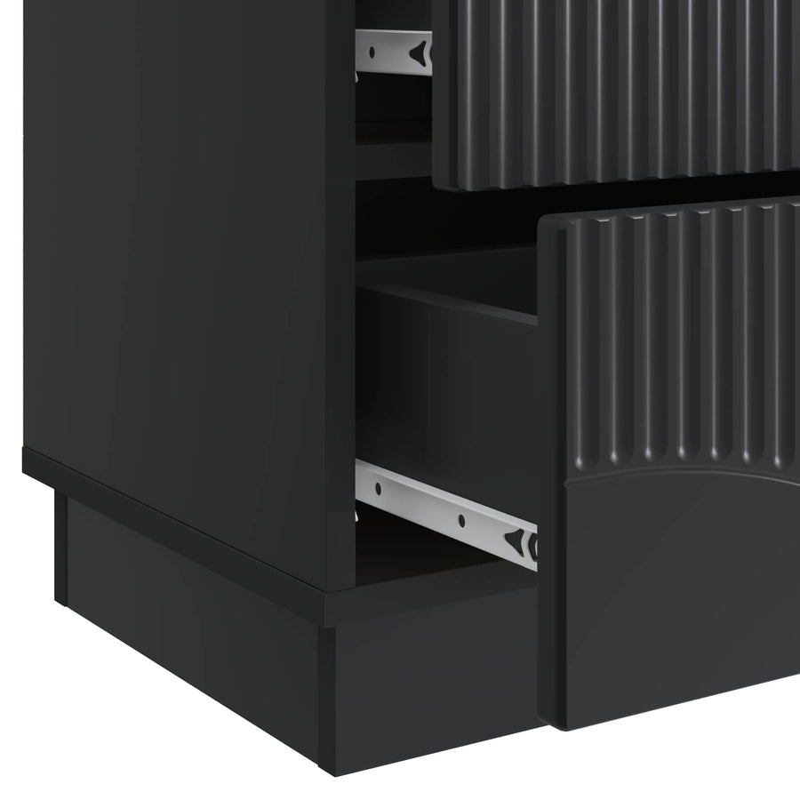 Nachtkastje 2 pcs Zwart 43 x 34,5 x 44,5 cm Bewerkt hout