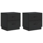 Nachtkastje 2 stuks zwart 43x34,5x44,5 cm bewerkt hout