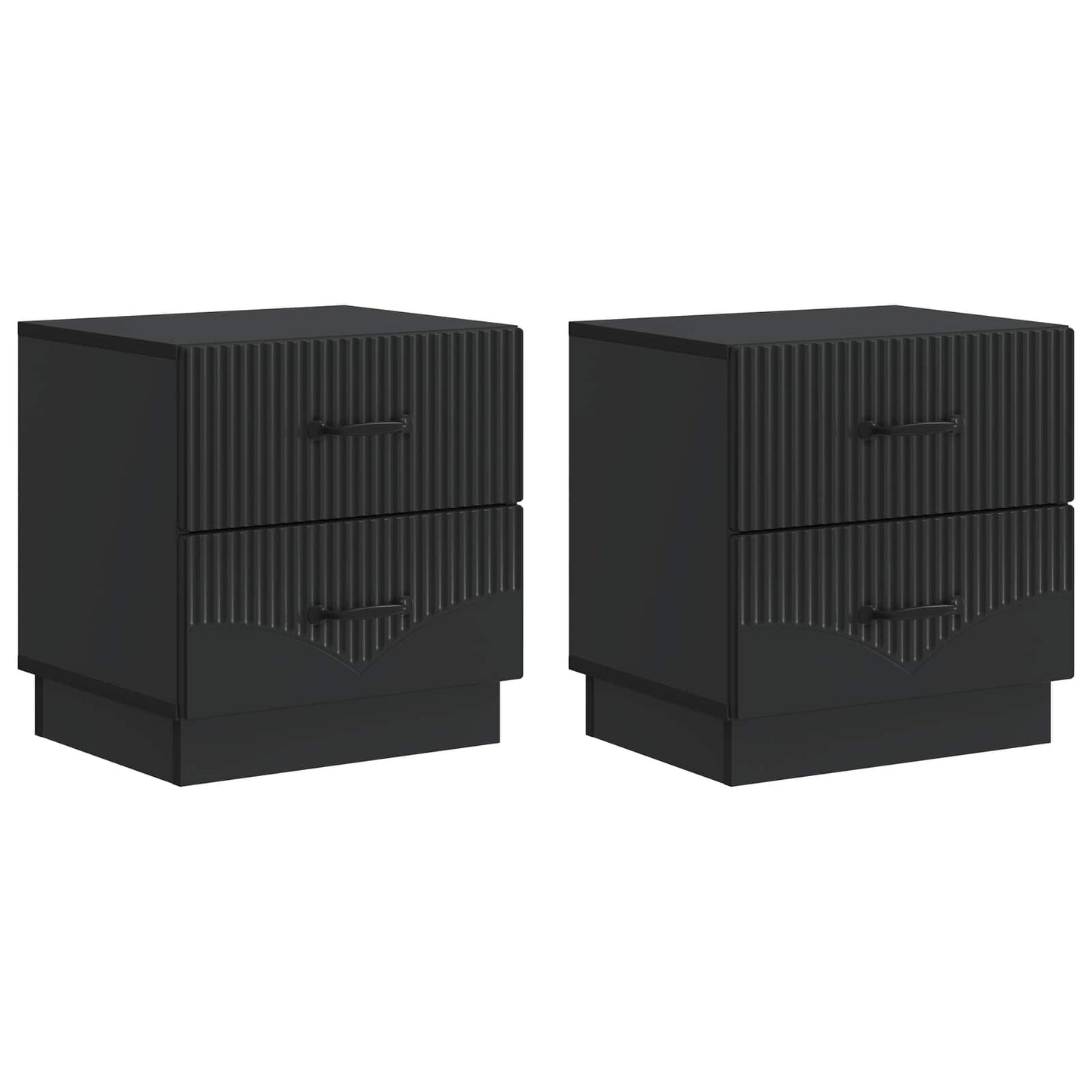 Nachtkastje 2 pcs Zwart 43 x 34,5 x 44,5 cm Bewerkt hout