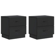 Nachtkastje 2 stuks zwart 43x34,5x44,5 cm bewerkt hout