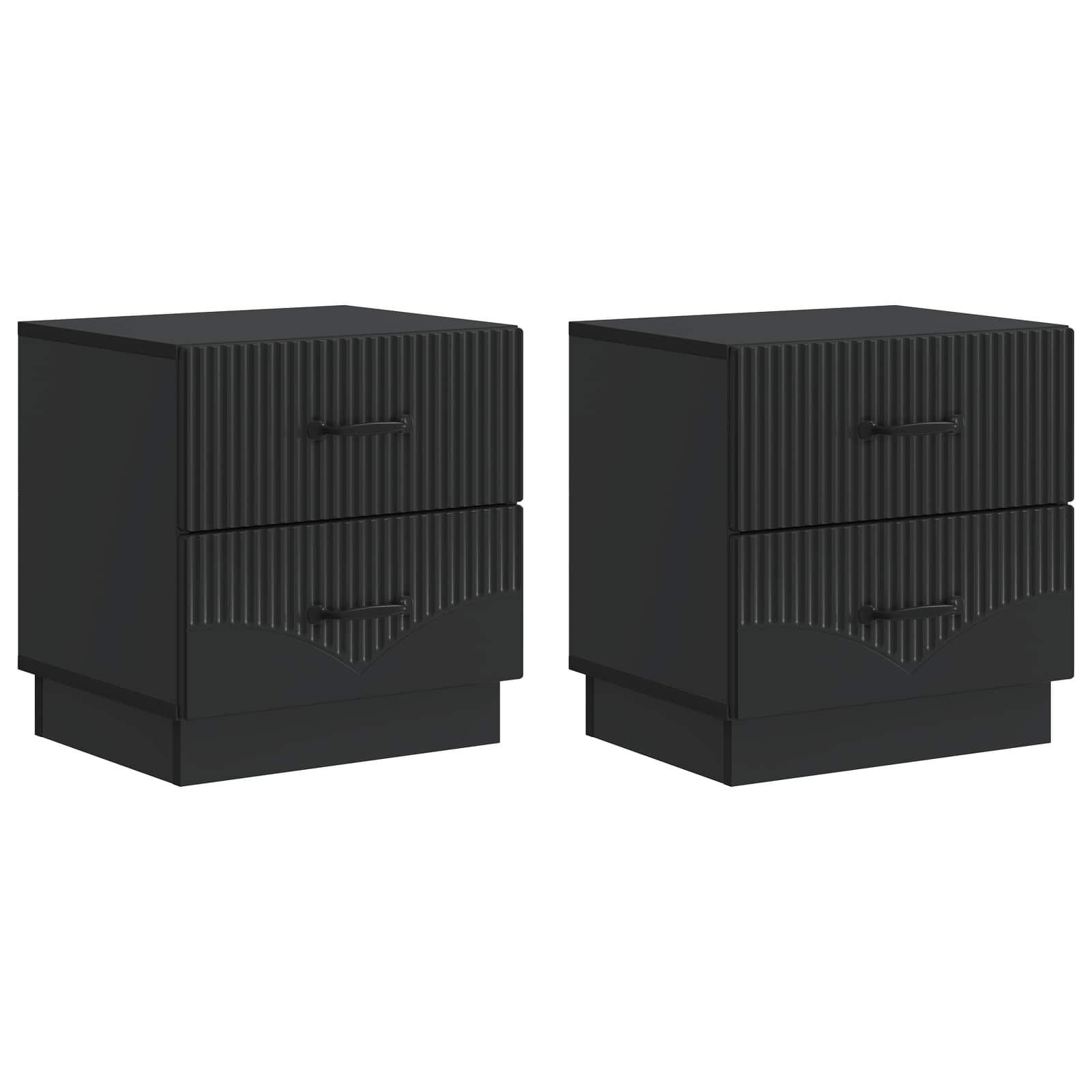 Nachtkastje 2 pcs Zwart 43 x 34,5 x 44,5 cm Bewerkt hout