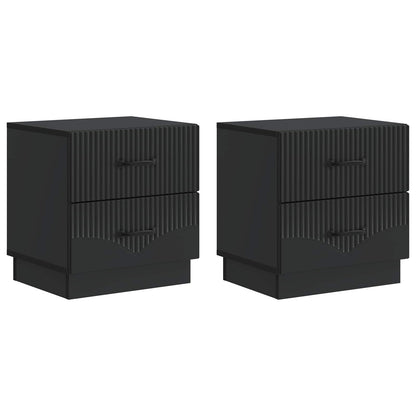 Nachtkastje 2 pcs Zwart 43 x 34,5 x 44,5 cm Bewerkt hout