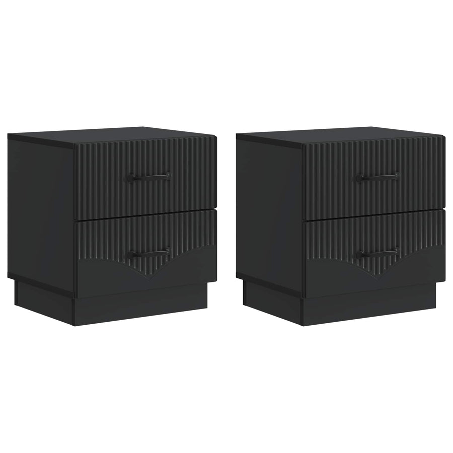 Nachtkastje 2 pcs Zwart 43 x 34,5 x 44,5 cm Bewerkt hout