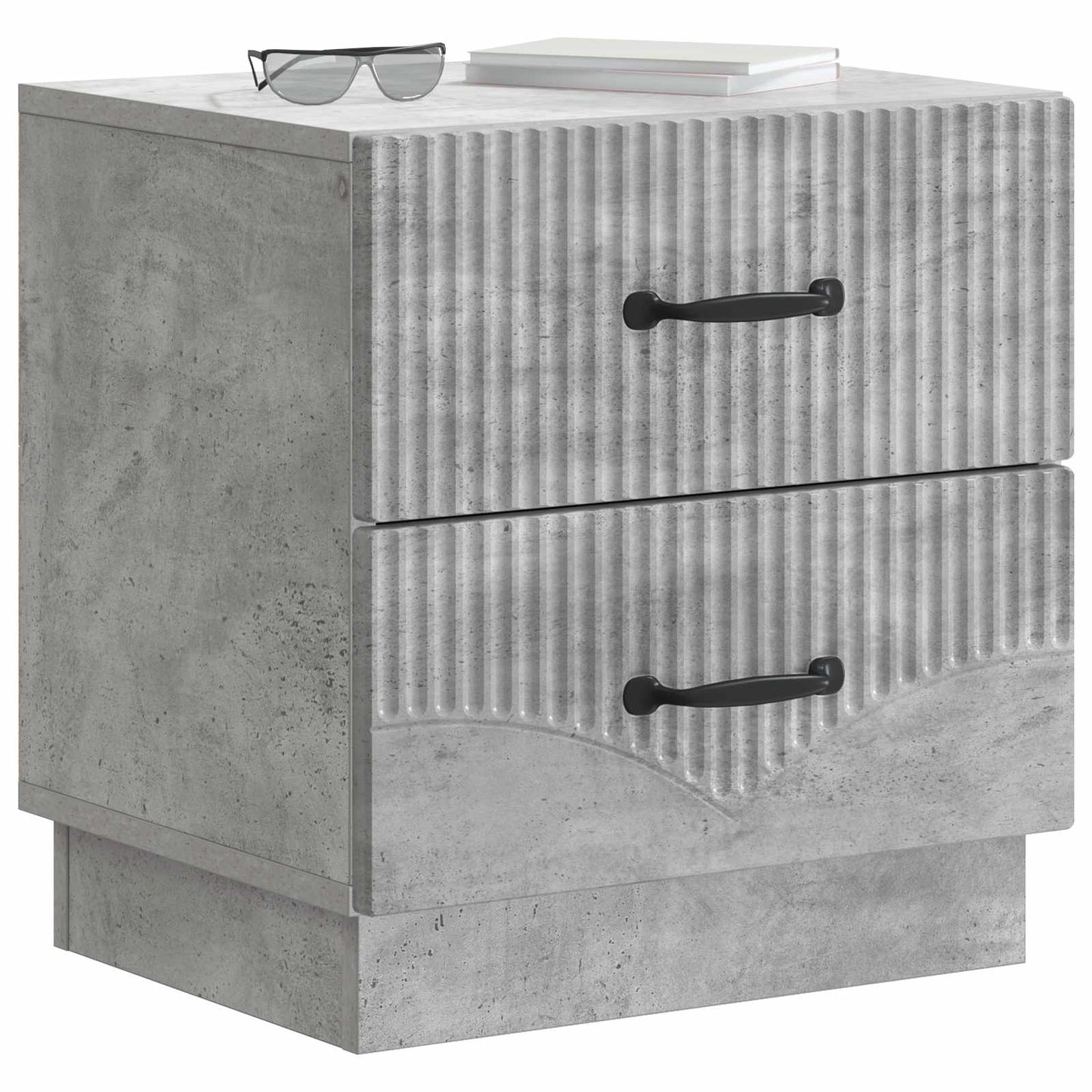 Nachtkastje Betongrijs 43 x 34,5 x 44,5 cm Bewerkt hout