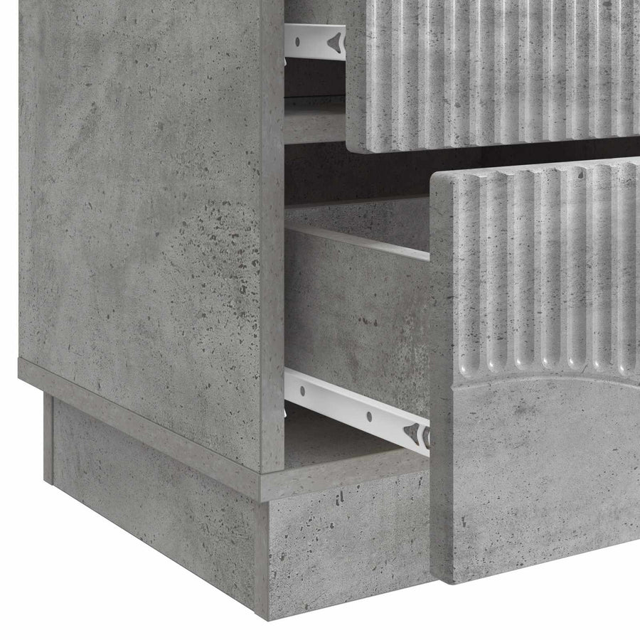 Nachtkastje 2 pcs Betongrijs 43 x 34,5 x 44,5 cm Bewerkt hout
