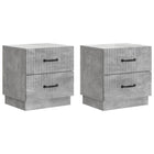 Nachtkastje 2 stuks betongrijs 43x34,5x44,5 cm bewerkt hout