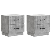Nachtkastje 2 stuks betongrijs 43x34,5x44,5 cm bewerkt hout
