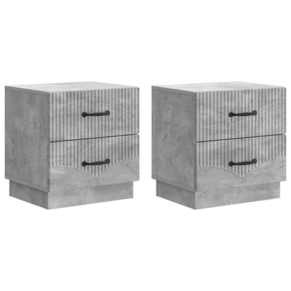 Nachtkastje 2 pcs Betongrijs 43 x 34,5 x 44,5 cm Bewerkt hout