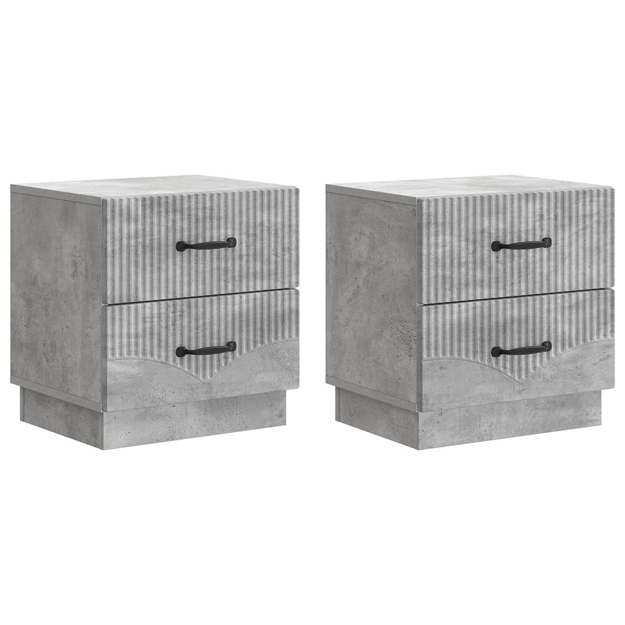 Nachtkastje 2 pcs Betongrijs 43 x 34,5 x 44,5 cm Bewerkt hout