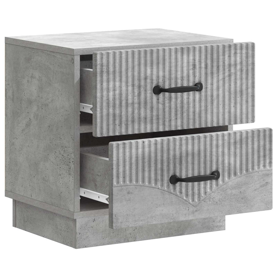 Nachtkastje 2 pcs Betongrijs 43 x 34,5 x 44,5 cm Bewerkt hout