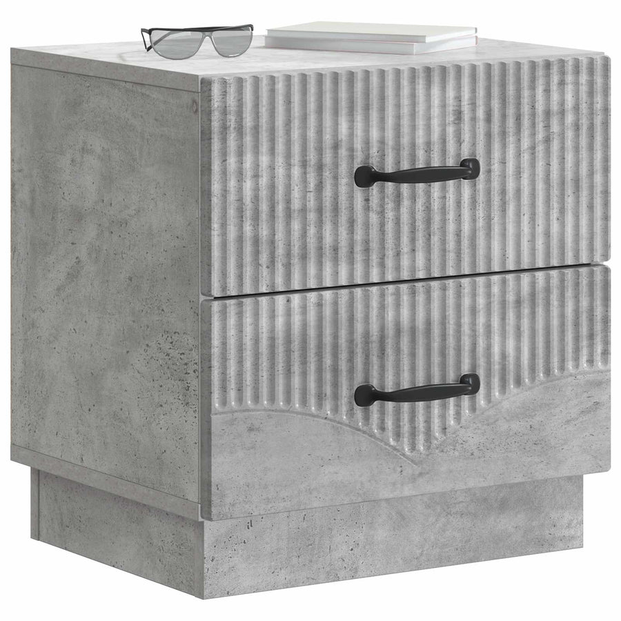 Nachtkastje 2 pcs Betongrijs 43 x 34,5 x 44,5 cm Bewerkt hout