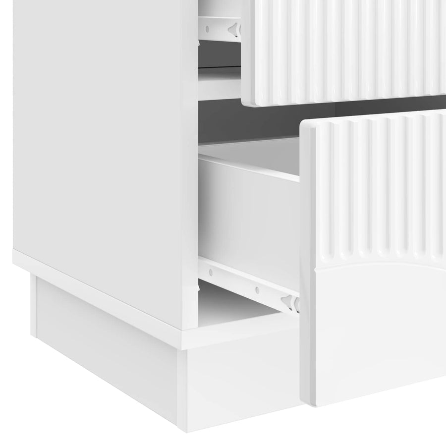 Nachtkastje Hoogglans Wit 43 x 34,5 x 44,5 cm Bewerkt hout