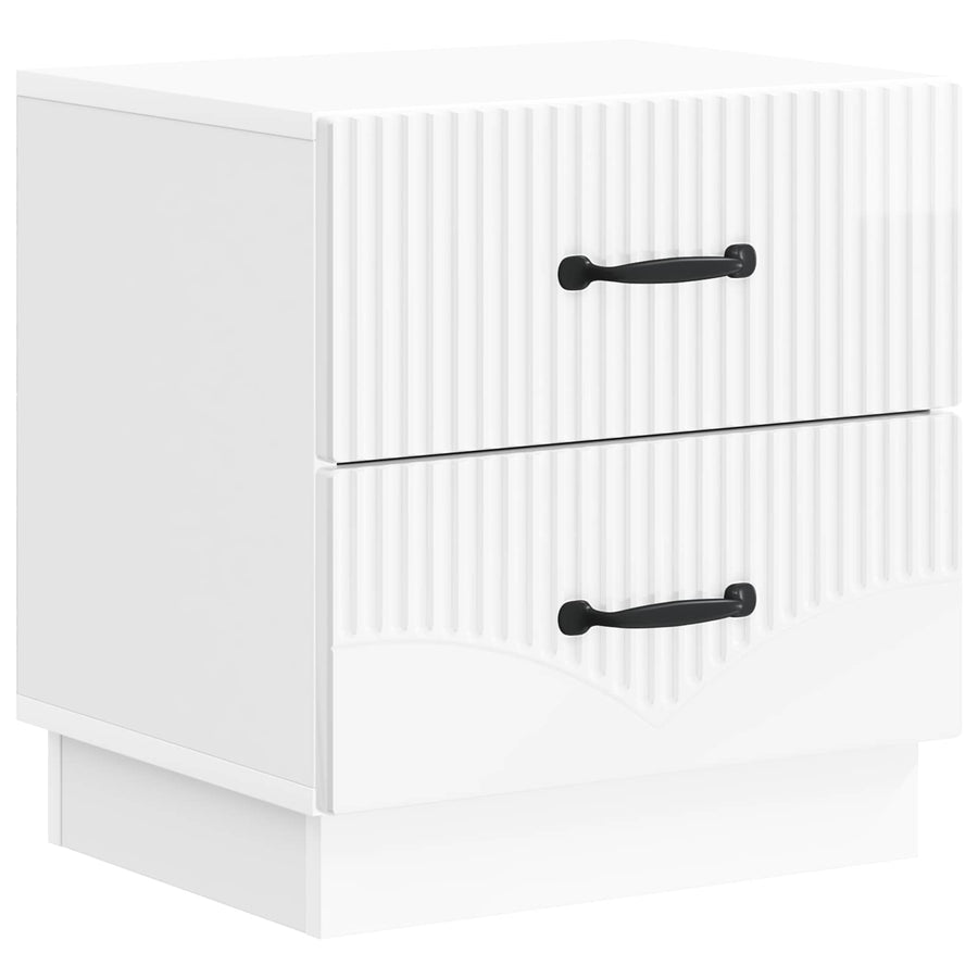 Nachtkastje Hoogglans Wit 43 x 34,5 x 44,5 cm Bewerkt hout