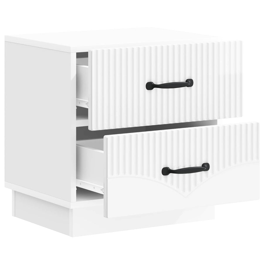 Nachtkastje Hoogglans Wit 43 x 34,5 x 44,5 cm Bewerkt hout