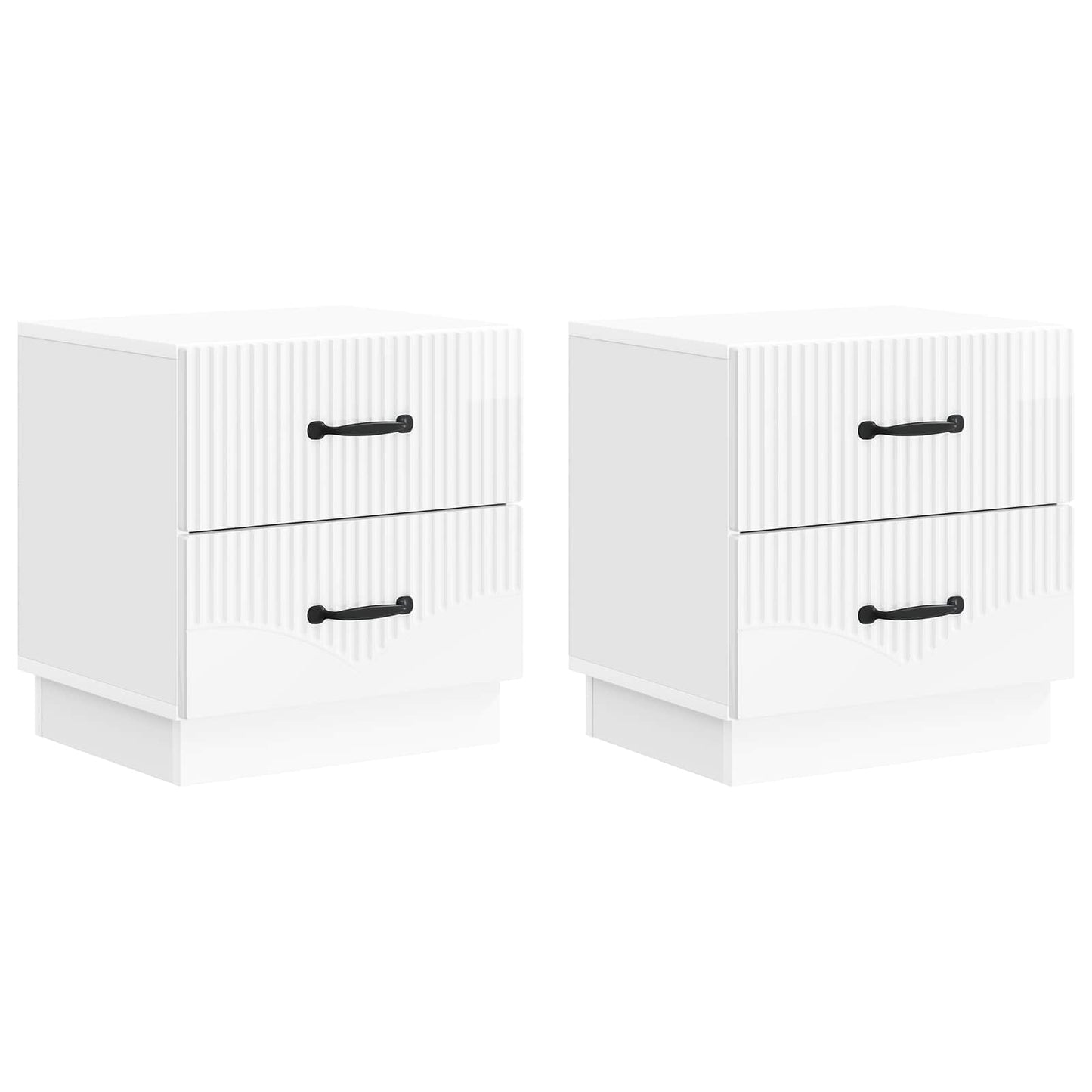 Nachtkastje met lade 2 pcs Hoogglans Wit 43 x 34,5 x 44,5 cm