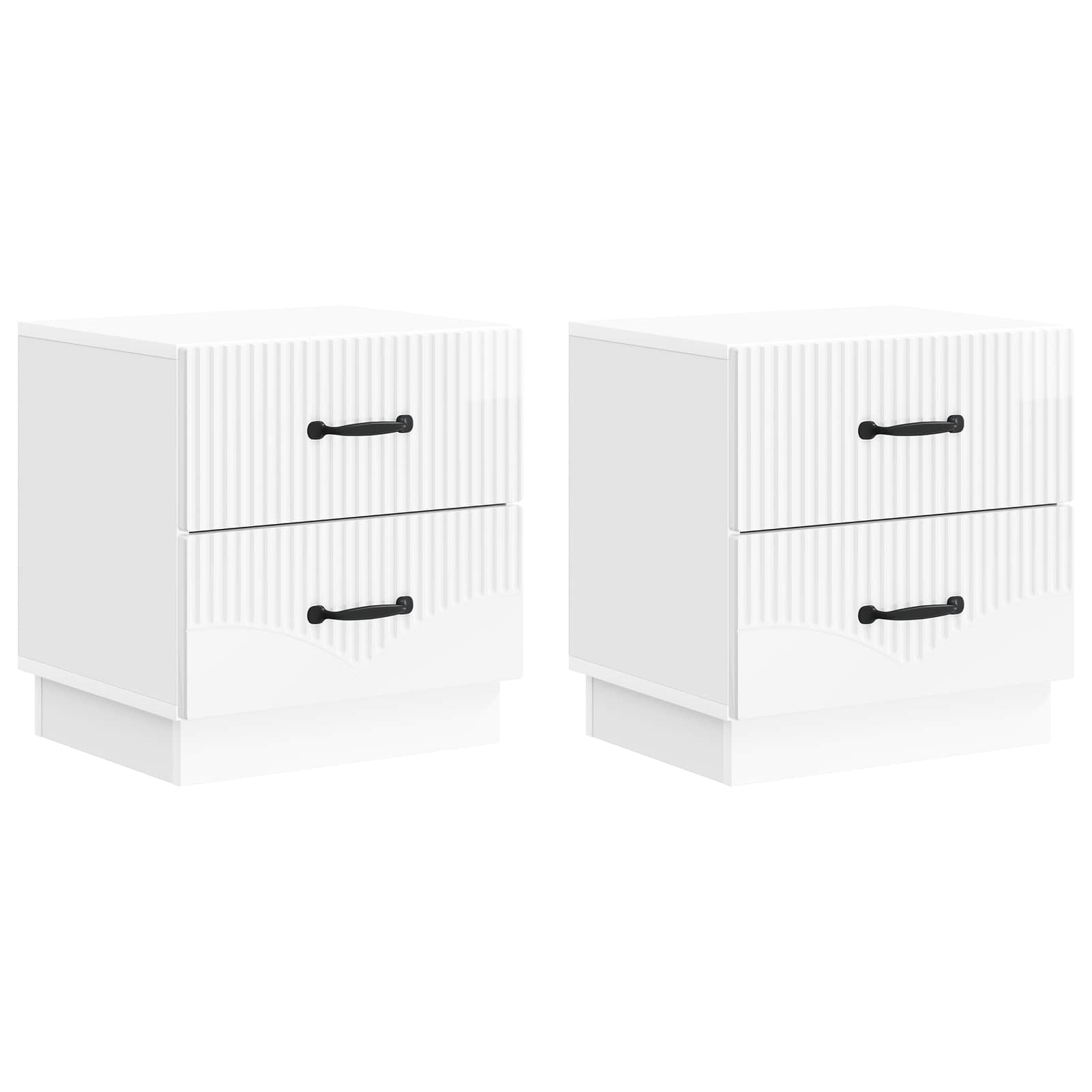 Nachtkastje met lade 2 pcs Hoogglans Wit 43 x 34,5 x 44,5 cm