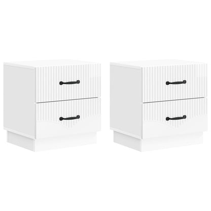 Nachtkastje met lade 2 pcs Hoogglans Wit 43 x 34,5 x 44,5 cm