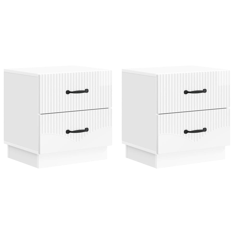 Nachtkastje met lade 2 pcs Hoogglans Wit 43 x 34,5 x 44,5 cm