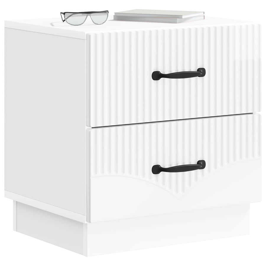Nachtkastje met lade 2 pcs Hoogglans Wit 43 x 34,5 x 44,5 cm