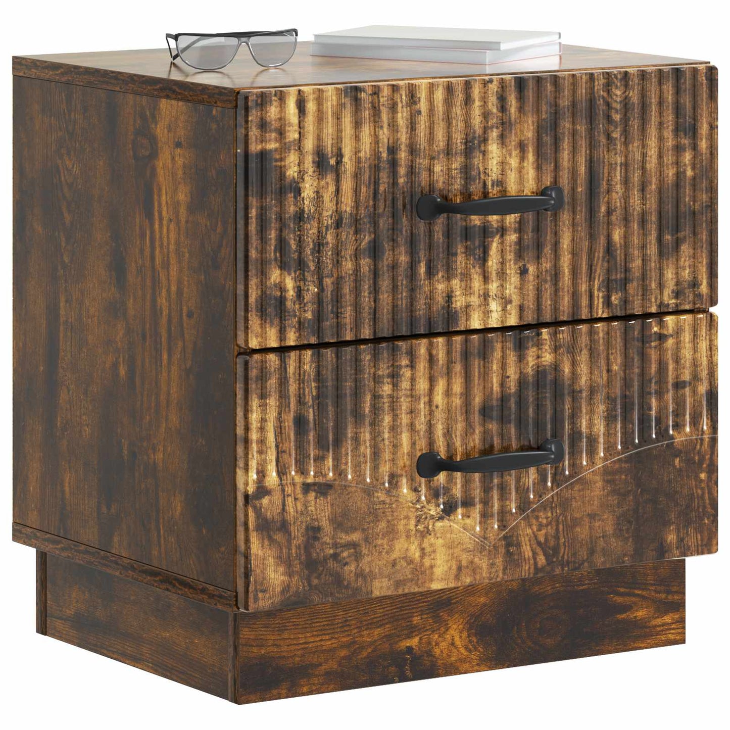 Nachtkastje Gerookt eiken 43 x 34,5 x 44,5 cm Bewerkt hout