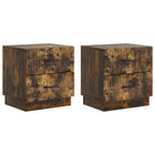 Nachtkastje 2 stuks gerookt eiken 43x34,5x44,5 cm