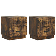 Nachtkastje 2 stuks gerookt eiken 43x34,5x44,5 cm