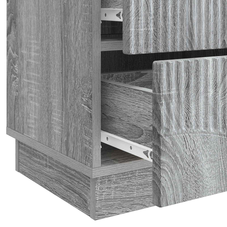 Nachtkastje Grijs sonoma 43 x 34,5 x 44,5 cm Bewerkt hout